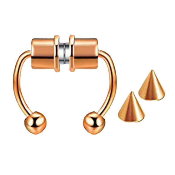Herraduras de Nariz Falsa Magnética Sunnimix Inoxidable Oro Rosa