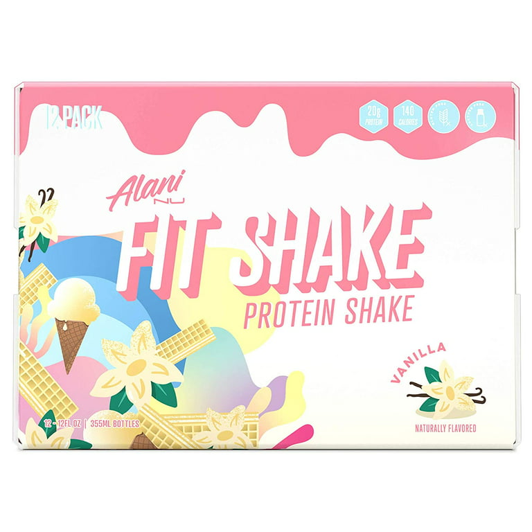 Alani Nu Fit Shake Protein Shake 20g Protein, 140 Calories, Lactose Free,  Gluten Free, Chocolate 12 Fl Oz 