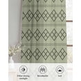 thumbnail image 6 of Sage Green Boho Sheer Curtains 63 Inch Length 2 Panels Set for Living Room/Bedroom, Vintage Ethnic Tribe Abstract Art Geometric Kitchen Curtains Grommet Curtains Window Treatments 42"x63"x2, 6 of 7