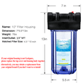 thumbnail image 4 of Geekpure 10-Inch Whole House Water Filter Housing 3/4" Port with Wrench and Bracket -4.5"x10"-Clear, 4 of 7
