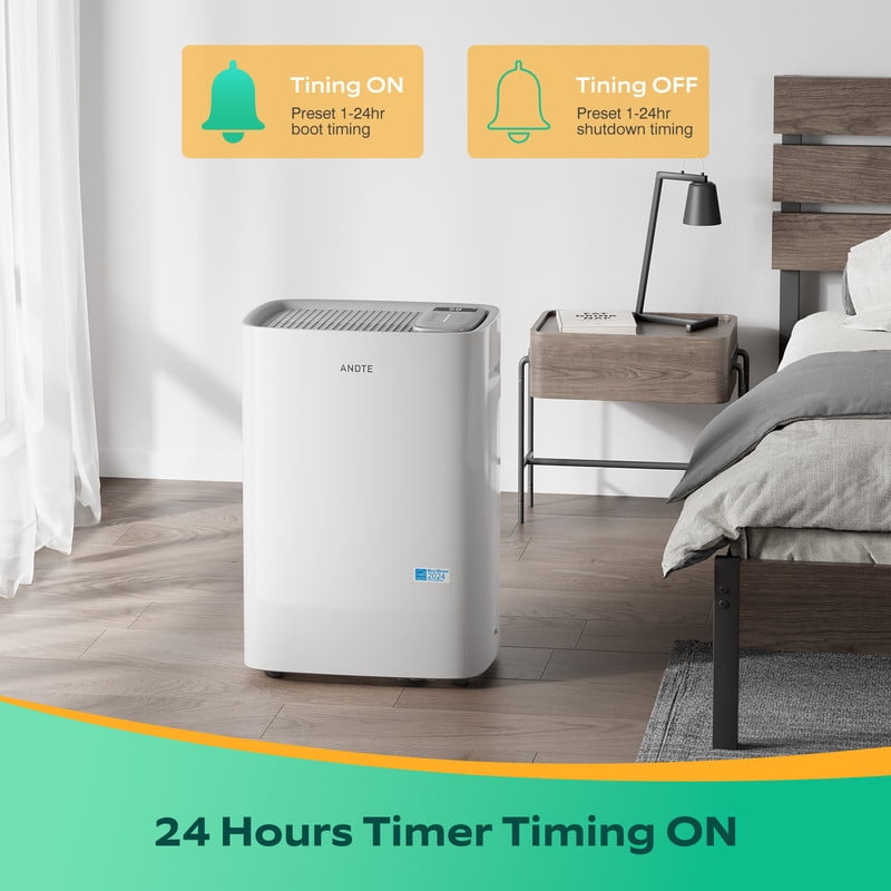 80 pt. 5500 sq. ft. Dehumidifier for Home, in. White with Bucket, Drain Hose