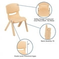 thumbnail image 4 of Natural Plastic Stackable School Chair with 12" Seat Height - Preschool Chair, 4 of 11