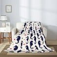 thumbnail image 2 of Rateoe Seahorses and Hearts Pattern Flannel Throw Blanket, Ultra-soft Blanket for Bed, Couch, Car, Hypoallergenic Anti-pilling blanket-50"x40"(Vertical), 2 of 6