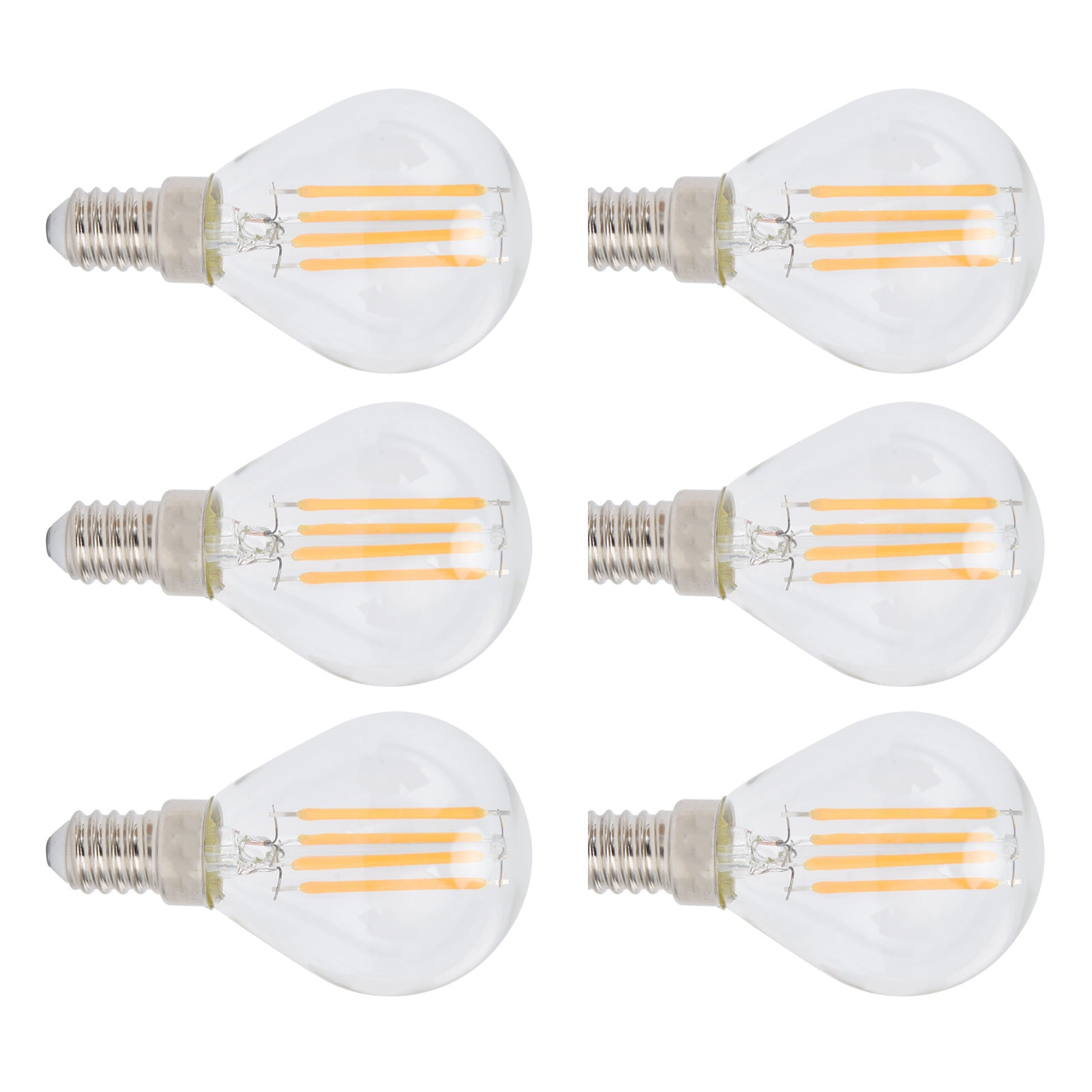 LHCER E12 Bulb,6PCS E12 LED Globe Bulbs 4W G45 Vintage Filament Lamp Clear Glass Bulb Warm Light Home Decor 110V,LED Bulb