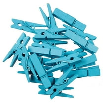 JAM Paper Wood Clip Clothespins, Blue, 1 3/8in, 20 per Pack