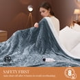thumbnail image 5 of U by Bedsure Electric Blanket Heated Full - Soft Ribbed Flannel Heated Blanket, Fast Heating Electric Throw with 6 Heating Levels & 4 Time Settings, 3 Hours Auto-Off, Grey, 5 of 7