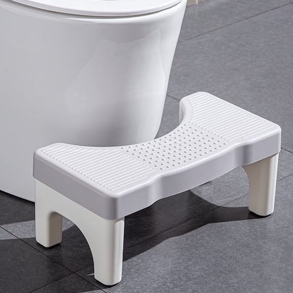 7 Inch Toilet Squat Stool for Adults, Non-Slip Bathroom Step Stool, Foot Rest Stool for Pooping, Gray