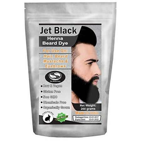 3 Packs Of Jet Black Henna Beard Dye For Men 200 Grams The