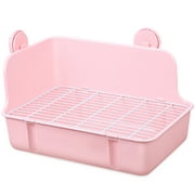 Rabbit Toilet Litter Box, Corner Litter Bedding Box, Pet Toilet for Small Animals, Rabbit, Guinea Pig, Pink