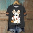thumbnail image 4 of Leey-World Womens Halloween Tshirts Women Halloween Ghost Shirts Fall Pumpkin Shirt Funny Graphic Tees Halloween Party Clothes Vintage Short Sleeve Tops, 4 of 5