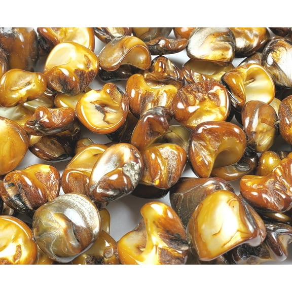 16x21mm Brown Mother Of Pearl Smooth Nuggets Genuine Gemstone Natural Jewelry Making