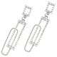 thumbnail image 1 of Unique Rhinestone Earring Studs for Women Made of Alloy Silver Color Elegant Decorative Jewelry, 1 of 4
