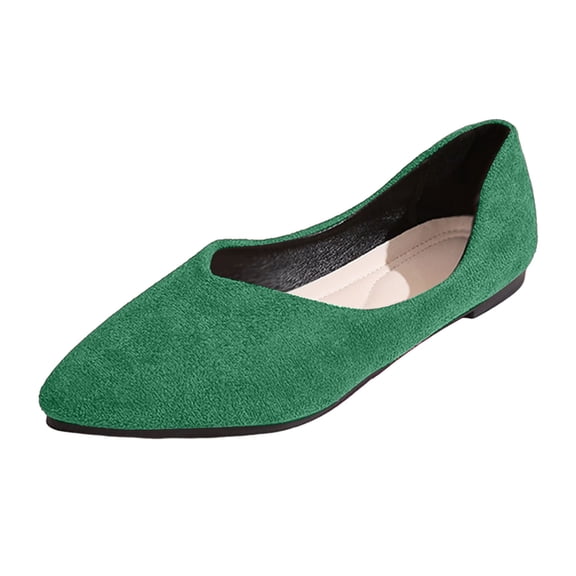YLYL Womens Soft Faux Suede Pointed Toe Flats Lightweight Slip on Comfortable Walking Shoes