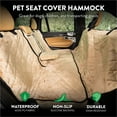 thumbnail image 3 of Plush Paws Products Velvet Convertible Rear Seat Cover | Durable Diamond Stitching | Washable & Waterproof Back Seat Cover | Car, Truck & SUV | Nonslip, Tear Resistant Protection | X-Large Desert Sand, 3 of 6