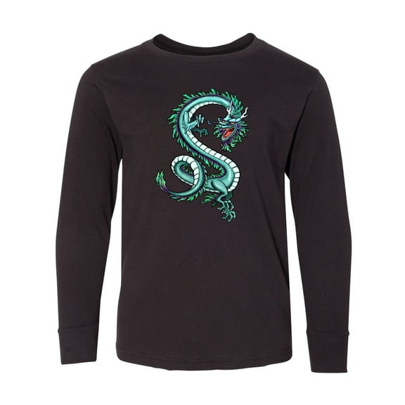 Inktastic Eastern Style Dragon Long Sleeve Youth T-Shirt