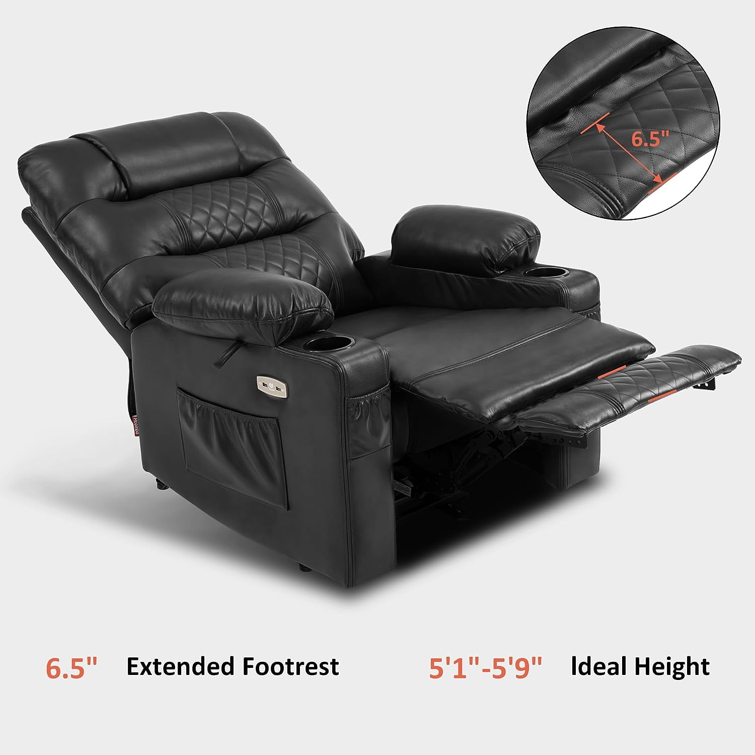 礼真琴/Energy PREMIUM SERIES MCombo Power Recliner with Heat/Massager, Electric Reclining