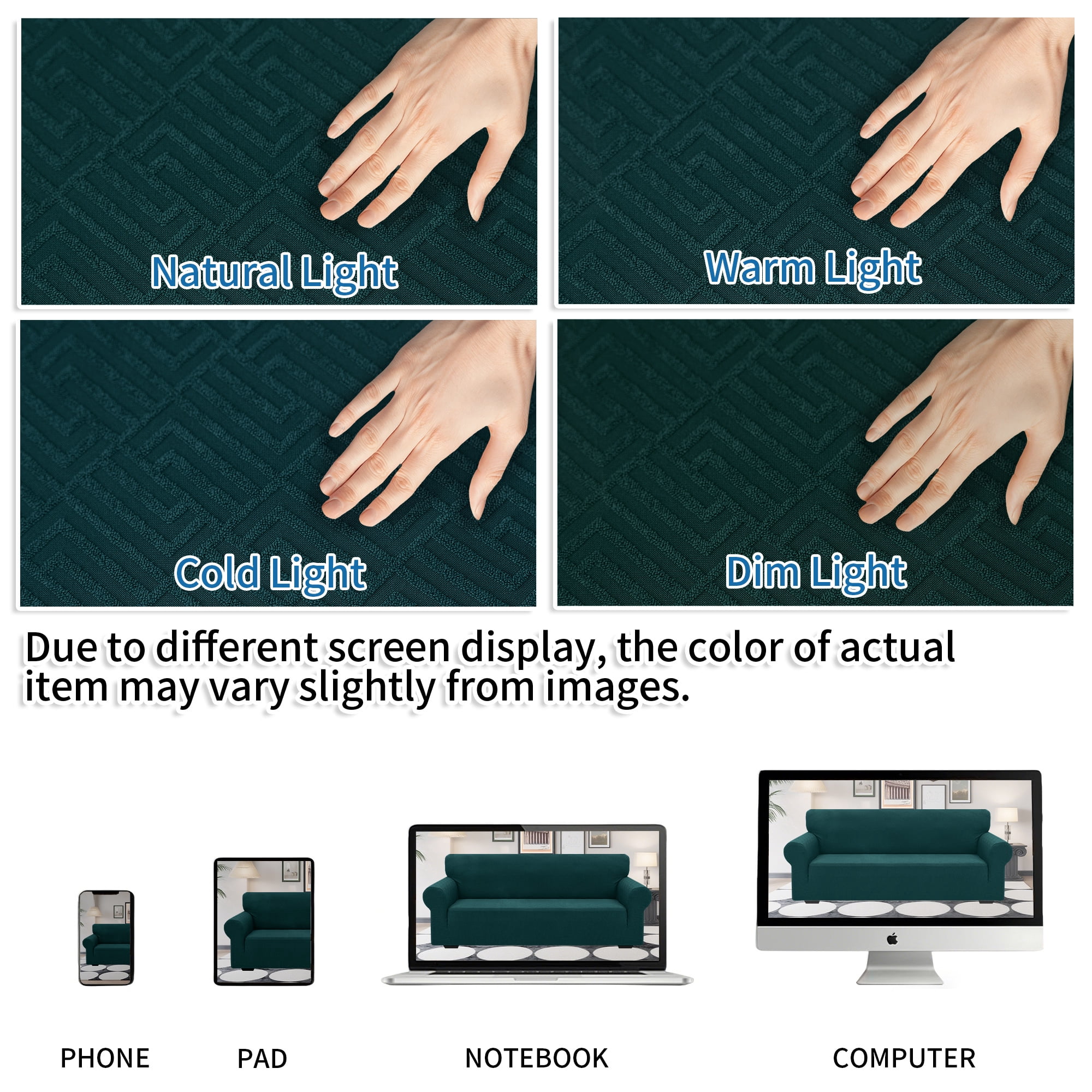 JIATER 1-Piece Sofa Cover Stretch Couch Cover Washable Sofa Slipcover Furniture Protector for Loveseat Sofa,Dark Green