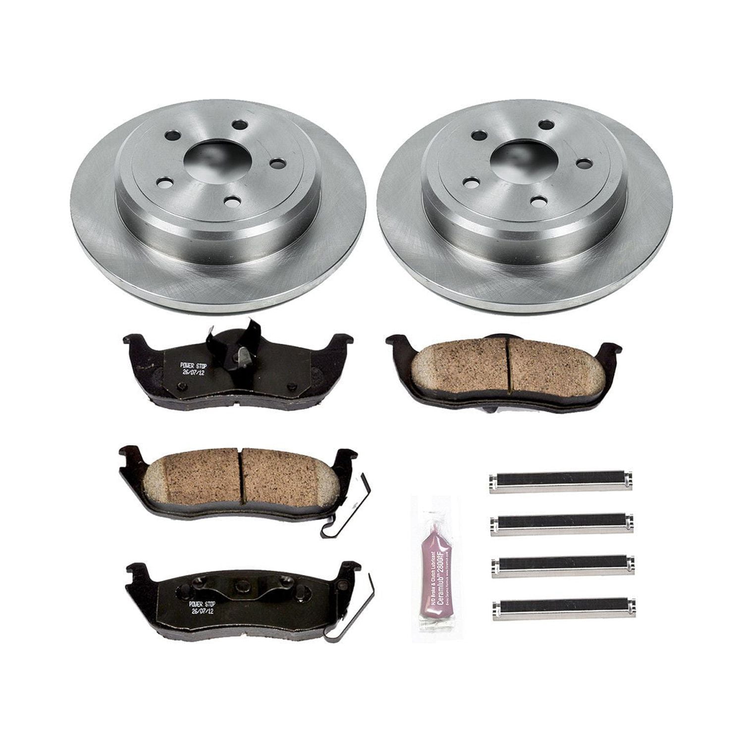 Power Stop Rear Stock Replacement Brake Pad and Rotor Kit KOE2221