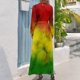 thumbnail image 2 of Vestido largo de acuarela rasta vestidos de moda para mujer vestidos sexys vestidos de mujer, 2 of 4