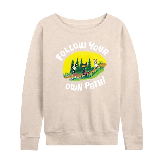 Pete The Cat - Follow Your Own Path - Women's Lightweight French Terry Long Sleeve Shirt