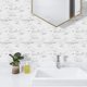 thumbnail image 5 of AULIGET 20 hojas de piedra sintética para despegar y pegar contra salpicaduras, azulejos de pared de PVC con aspecto de mármol blanco, se pegan en el protector contra salpicaduras para cocina, 5 of 5