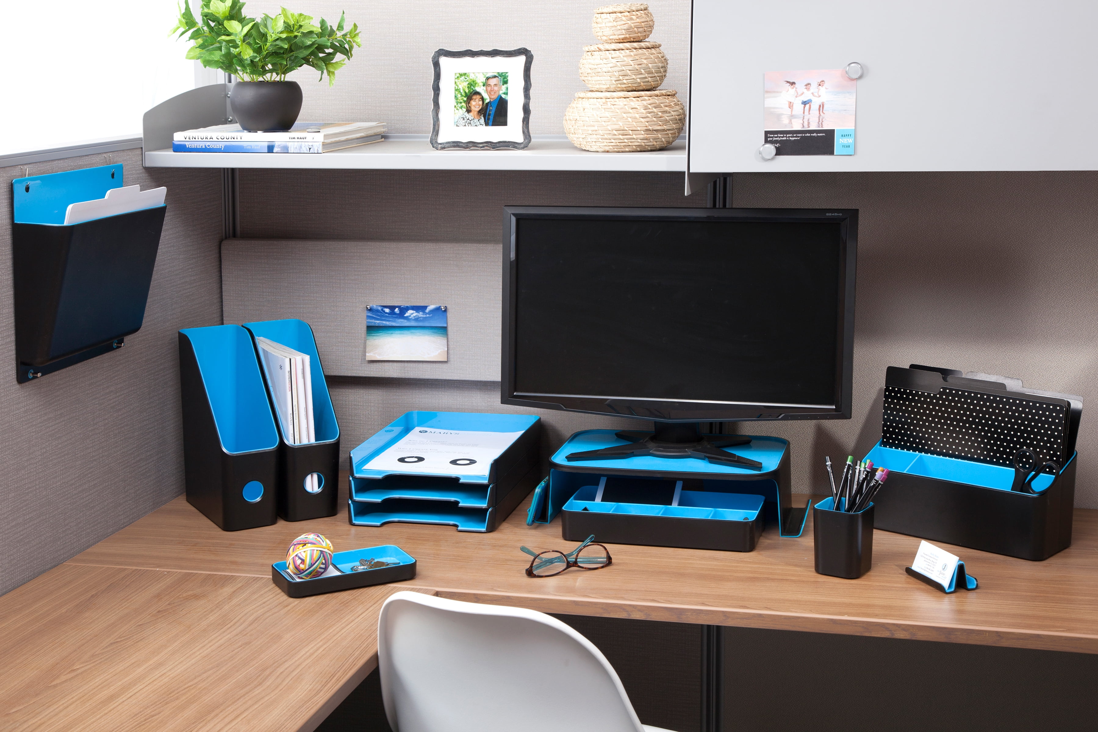 Fusion Desk Valet 12"X5.5"X5.5"Black W/Blue Interior