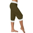 thumbnail image 3 of gbyLJF Womens Summer Capris Casual Elastic Waist Drawstring Yoga Jogger Lightweight Running Cropped Sweatpants A02_Army Green M, 3 of 6