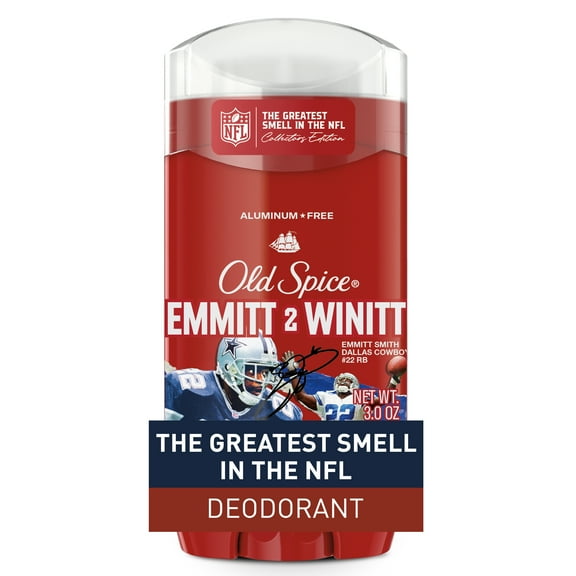 Old Spice Men's Aluminum Free Deodorant, NFL Collection, Emmitt 2 Winitt, Birch Water and Broken Tackles Scent, 3oz