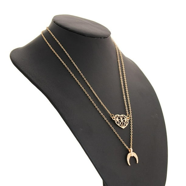 XIAO YOUNG collar de múltipl capas con perlas simuladas simpl