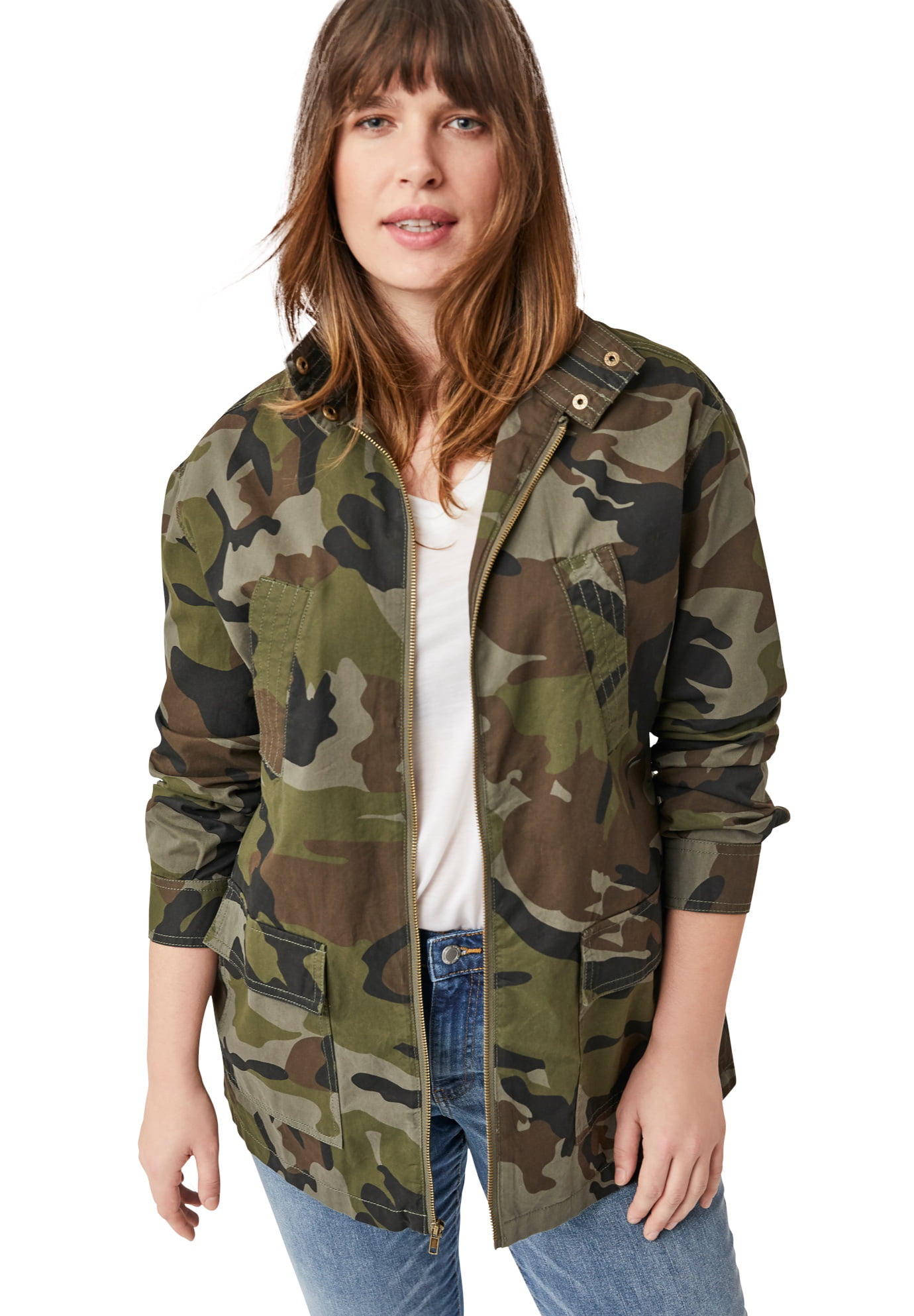 Ellos Women's Camo Utility Jacket Lightweight With Pockets, 60% OFF