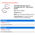 thumbnail image 2 of Front Brake Pad Sensor Set of 2 - Compatible with 1997 - 2004 Porsche Boxster 1998 1999 2000 2001 2002 2003, 2 of 2