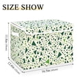 thumbnail image 5 of Yayeee Collapsible Cube Storage Bin with Lid Fabric Closet Decorative Basket with Handles, Green Triangles Pattern, 5 of 7