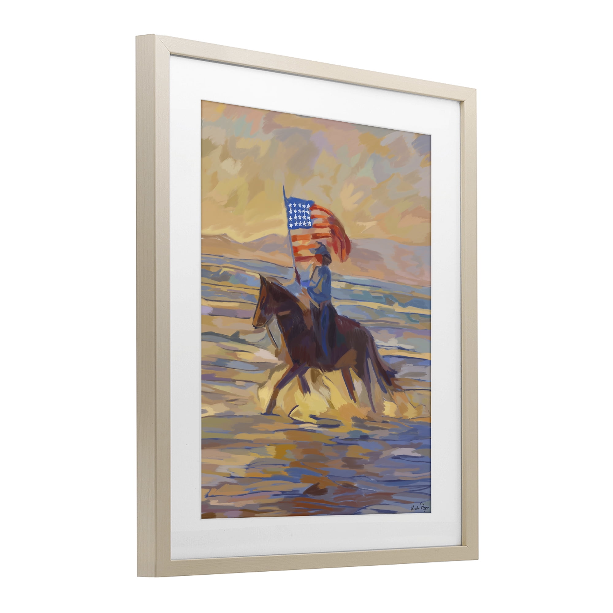 Stupell Industries American Cowgirl Abstraction Birch Framed Print Under Glass, design by Amelia Noyes