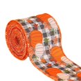 thumbnail image 2 of Orange Pumpkin Ribbon Autumn Harvest Overlock Ribbon 180 Inches of Craft Ribbon, 2 of 10