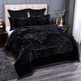 thumbnail image 4 of NC Sherpa Borrego Blanket 3 Piece, Flannel Fleece Blanket Set, King 79"x91", Black, 4 of 6