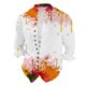 thumbnail image 2 of Camisas De Vestir Para Hombre Azul Camisa de manga larga con estampado digital 3D y soporte con botones sueltos para hombre, vacaciones, playa, ocio (Orange, XL), 2 of 4