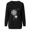 thumbnail image 4 of Women's Sweatshirts Dandelion Graphic Print Crewneck Long Sleeve Tops Casual Fall Loose Pullover Tee Shirts, 4 of 5