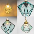 thumbnail image 3 of KAYYELAMP 3-Pack Vintage Brass E12 Base Blue Glass Shade Recessed Retrofit Pendant Lighting Conversion Kit E26 Power Connector 3.2 Ft Adjusted Cord Tiffany Hanging Lamp for Hallway Farmhouse, 3 of 6
