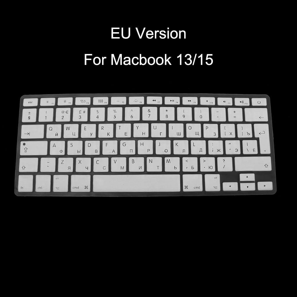 UK/EU Vision  Russe Heavfyj Multi Langue en Silicone Keyboard Cover pour MacBook Air Pro Retina Mac 13 15 43,2 cm  