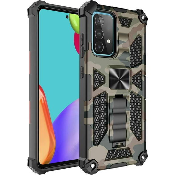 Camouflage Magnetic Kickstand Case for Samsung Galaxy Note20 Ultra, Military Grade Heavy Duty Shockproof Protection Army Camo Phone Cover for Samsung Galaxy Note20 Ultra Army Green