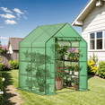 thumbnail image 3 of Grezone Tunnel Greenhouse Garden Green House with Roll-Up Zipper Doors, Portable, Clear PVC Cover, 3 of 7