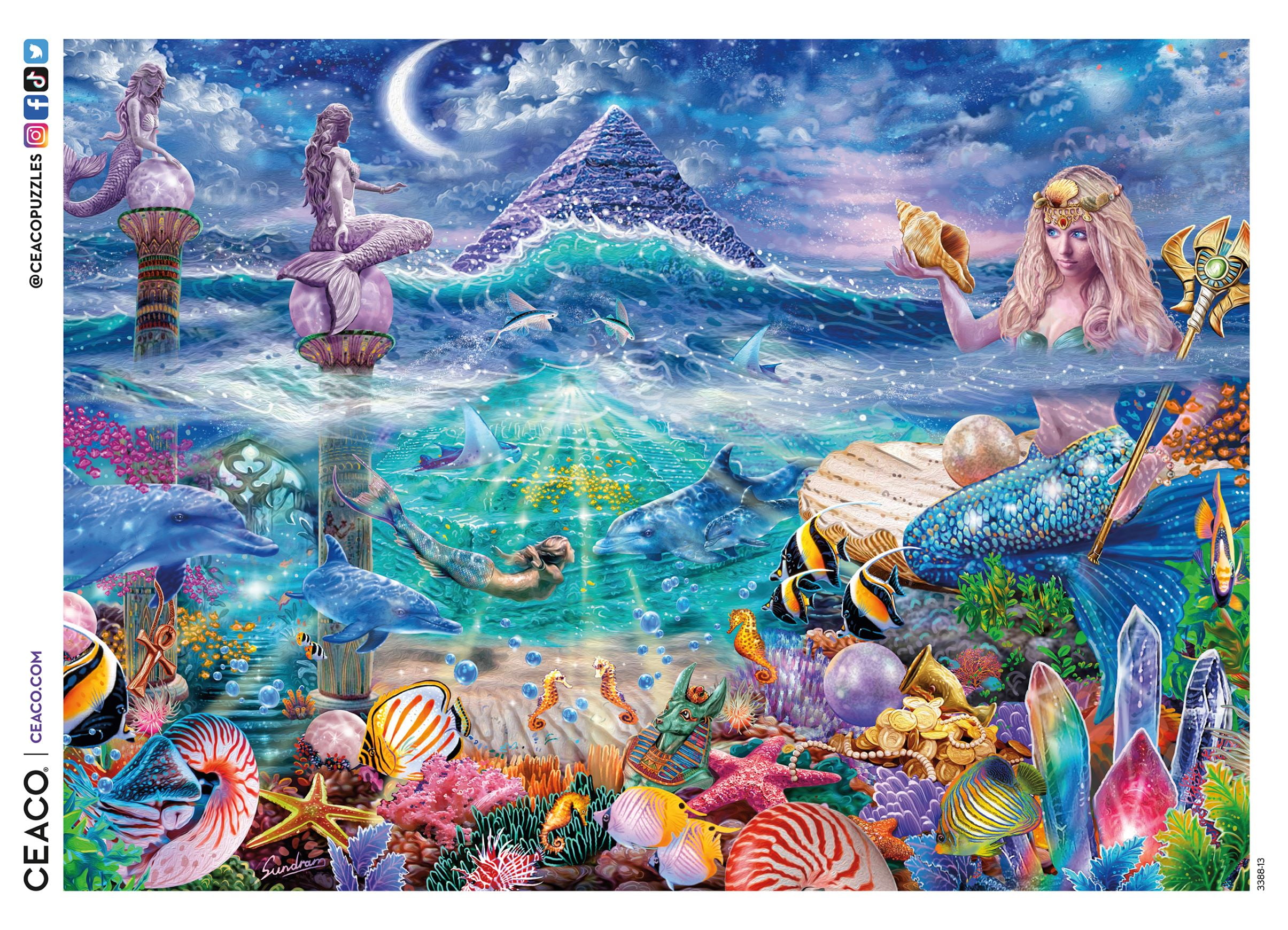 Ceaco 1000-Piece Ocean Magic Mermaid Sanctuary Interlocking Jigsaw