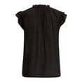 thumbnail image 4 of Blusa informal sólida de manga corta con cuello en V de verano para mujer a la moda Fridja  bn8008, 4 of 9