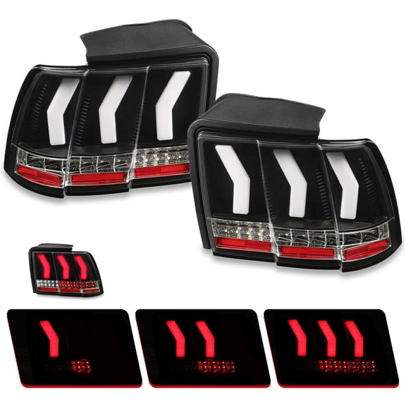 For Ford Mustang 1999-2004 Sequential Signal LED Tail Lights Brake Lamps 99-04