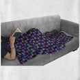 thumbnail image 5 of Floral Soft Flannel Fleece Throw Blanket, Simplistic Modern Botanical Pattern with Colorful Flowers, Cozy Plush for Indoor and Outdoor Use, 50" x 60", Indigo and Multicolor, by Ambesonne, 5 of 5