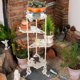 thumbnail image 4 of Sungmor Soporte para Plantas de Hierro Fundido Vintage de 4 niveles, diseño de mariposas y flores con acabado blanco antiguo, estante metálico resistente de 36" para macetas, uso interior y exterior, 4 of 8