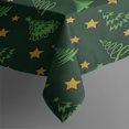 thumbnail image 3 of Green Christmas Tree and Star Pattern Rectangle Tablecloth 60"x84",Waterproof Polyester Rectangle Table Cloth, Wipeable Spillproof Polyester Tablecloth for Dining, Camping, Indoor and Outdoor, 3 of 5