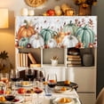 thumbnail image 7 of Fall Pumpkin Valances for Windows, 54 x 18in, Brown Sunflower Leaf Watercolor Thanksgiving Rod Pocket Kitchen Valance Curtain Light Filtering Window Treatments for Living Room Bedroom, 1 Panel, 7 of 7