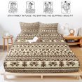 thumbnail image 5 of Twin Sze Fitted Sheet Set - Boho 2 Piece Bedding Sets 16" Deep Pocket Fitted Sheet with 1 Pillowcase, Beige Brown Traditional Ethnic Geometric Motifs Brushed Microfiber Hotel Luxury Bed Sheets, 5 of 9