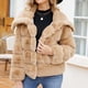 thumbnail image 4 of Chaqueta cálida de invierno para mujer, color liso, con cuello vuelto, 4 of 8